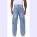 Men's Elastic Fashion Multi-Pocket Loose Straight Jeans American Style Spring Autumn New_mkmklike.com