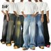 EF JEANS | 2025 Spring New Hong Kong Style Fashion Old Retro Casual Versatile Drape Floor Mopping Jeans_mkmklike.com