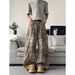 Men's Clothing Unisex Wide Leg Pants Street Style Patchwork Leopard Print Curved Blade Jeans Deconstructed Design_mkmklike.com