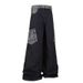 Vintage Americana Patchwork Bowie Jeans for Men Relaxed Wide-Leg Denim Pants Distressed Wash Black S-3XL_mkmklike.com