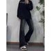 Men's Black Flared Jeans Loose Fit Straight Leg Stylish Sophisticated American High Street Trendy Trousers for Spring Summer Autumn_mkmklike.com