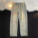 Men's Trendy Distressed Denim Jeans High Street Hip Hop Straight Leg Loose Casual Pants_mkmklike.com