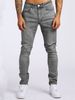 High Quality Men's Tight Fitting, Minimalist, Gold Classic Elastic Little Leg Jeans_mkmklike.com