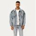 Retro Vintage Snowflake Washed Jacket With Multiple Pockets, Workwear, Lapel Jacket For Men_mkmklike.com