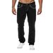 Men's Clothing Classic Straight Fit Men's Jeans - Comfortable Cotton Denim Pants With Embroidery Detail For Everyday Wear (Blue, Black)_mkmklike.com