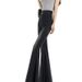 Petite High-waisted Fishtail Slim-fit Black-grey Jeans, Sexy Elastic Retro Frayed Hem Slimming Flared Pants_mkmklike.com