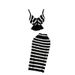 Women's Clothing all match contrast color striped ice silk knitted suit _mkmklike.com