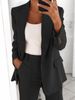 Women's Fashion Lapel Cardigan Temperament Suit Jacket Pants Suit_mkmklike.com