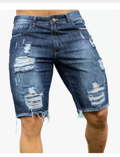 Men's Clothing Goods Slim Fit Ripped Jeans Men's Shorts Men's Clothing Fashion Brand_mkmklike.com