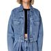 Women's Clothing Workwear Style Denim Jacket High Waist Loose Slim Short Suit _mkmklike.com