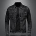 Loom Foreign Trade Cross-Border Spring And Autumn New Style Personality Turn-Down Collar Black Jacket Zipper Denim Coat_mkmklike.com