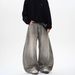 Retro Washed Distressed Gray Splatter Paint Curved Blade Loose Jeans Mid Waist Wide Leg Cotton Pants For Men And Women Spring Autumn_mkmklike.com