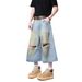 Ripped Denim Cropped Pants Boys 2025 Summer New American Trendy Brand Ruffian Handsome Loose Straight Casual Shorts_mkmklike.com