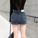 K Comes With A Full Crotch Cushion, Half Body Short Skirt, Women's Fashionable Pattern, Slim Fit, Leg Length, High Waist Denim Short Skirt_mkmklike.com