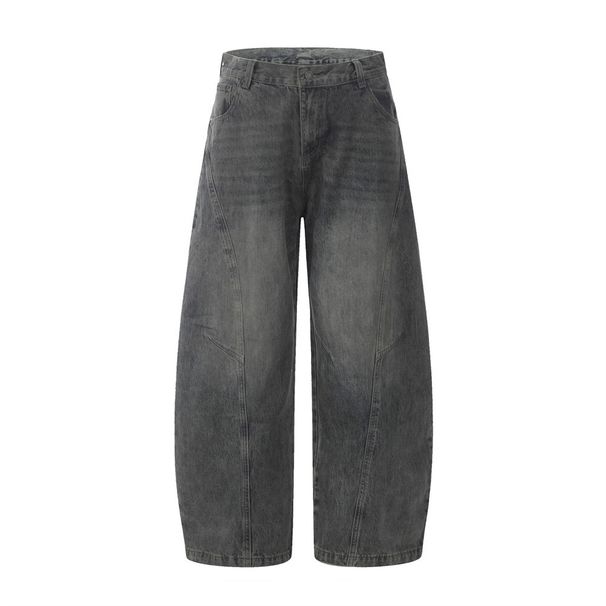 American Style Scimitar Jean Men' Street Fahion Brand Wahed Vintage Heavy Craft Simple Veratile Looe Wide-Leg_mkmklike.com