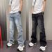 Men's Relaxed Fit Washed Denim Pants – Streetwear, Comfortable & Stylish (S-3XL, Blue & Black)_mkmklike.com