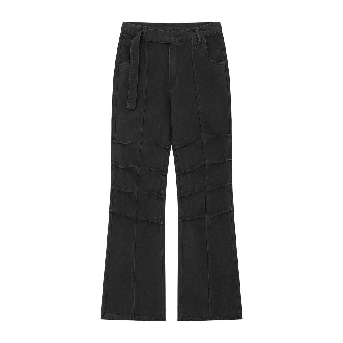 Men's Clothing Street High End Pleated Design Loose Men's Flared Jeans_mkmklike.com