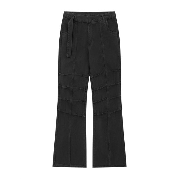 Men's Clothing Street High End Pleated Design Loose Men's Flared Jeans_mkmklike.com