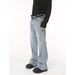 Men's Clothing Simple White Light Blue Flared Denim Pants Trend_mkmklike.com