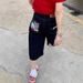 Women's Clothing Women's Retro Letter Print Capri Pants High Street Style Loose Fit Slimming Wide Leg Denim Summer Shorts_mkmklike.com