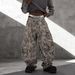 Leopard Print Washed Straight-Leg Jeans – American Streetwear Distressed Denim With Hand-Painted Animal Print (Relaxed Fit, Low Waist, No Stretch)_mkmklike.com