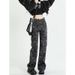 Camouflage Cargo For Women, American Style Tall Women's Jeans, Trendy Wide-leg Pants, Clothing, Slimming Retro_mkmklike.com