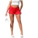 Trendy Girl Closet New Ripped Fringe Hem Independent Colorful Shorts In Stock_mkmklike.com