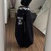 Women's Distressed Double-Waistband Jeans – 90s Baggy Straight-Leg Pants With Leopard Print & Graffiti Lettering_mkmklike.com