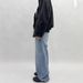 Men's Clothing Steve Washed Blue Jeans Casual Loose Versatile Straight Trousers_mkmklike.com