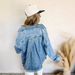 Women's Oversized Denim Jacket -Inspired Vintage Wash With Multiple Pockets & Relaxed Fit_mkmklike.com