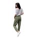 Women's Stretch Mid-Rise Straight Leg Jeans - Green Button Detail With Slant Pockets (S-XXL, All-Season Comfort)_mkmklike.com