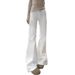 White Flared Jeans Women, 2025 Summer New Style, Suitable For Petite Pear-shaped Figures, Plus Size, Not Tight-fitting,_mkmklike.com