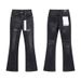 Unisex Y2K High-Waist Flared Jeans, Black-Grey Fade, White Splatter & Scratches, Breathable Summer Style_mkmklike.com