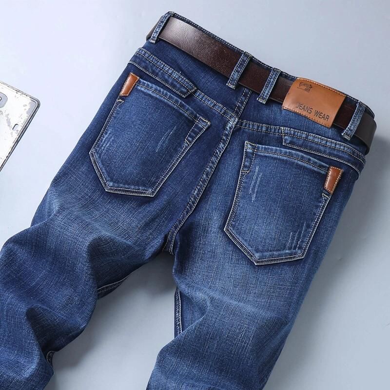 Summer Thin Jeans Men's Straight Slim-fit Elastic Casual Pants Xintang 2025 Loose Business Men's Pants_mkmklike.com
