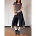 Unisex Raw Denim Straight Leg Cropped Trousers American Style mid Length Loose Wide Leg Multi Pocket Design New Summer_mkmklike.com
