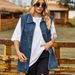 Trendy Denim Vest For Women – Sleeveless Button-Up Jacket With Pockets (Blue/Dark Grey, Sizes S-Xl)_mkmklike.com