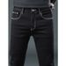 Foreign Trade High-end Simple And Versatile Black Jeans Light Luxury Fashion Bright Line Design Sense Slim Casual Versatile Men's Pants_mkmklike.com