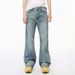 Vintage Washed Denim Flare Pants For Men - Retro High Street Style Comfortable Cotton Trousers_mkmklike.com
