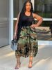 Women's Clothing Women's Camouflage Print Capri Pants Fashionable Casual Jeans Style Elastic Waist Straight Leg_mkmklike.com