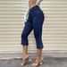 High Waist Cropped Flared Jeans Women's Slim Fit Denim Front Patch Pocket Design European American Style Summer New_mkmklike.com