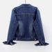 Women Denim Jacket Single-breasted Chest Flap Pocket Jacket Long Sleeve Slim Short Coat Retro Ladies Denim Jackets Outerwear_mkmklike.com