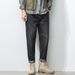 Men's Loose Fit Vintage Washed Denim Jeans – Streetwear Style High Waist Straight-Leg Pants (82.9% Cotton, Stone-Washed, Distressed Details)_mkmklike.com