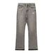 Men's Clothing Men's Washed Vintage Jeans With Tasseled Cuffs And Color Blocked Design, S Shaped Embroidered Style._mkmklike.com