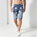 Men's Trendy Versatile Stretch Denim Shorts Summer Splatter Ink Five Point Fashion Riding Breeches_mkmklike.com