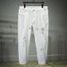 Large Size Men's Spring And Summer Ripped Jeans Men's Elastic Pure Black And White Jeans Men's Loose And Fat Plus Size Pants_mkmklike.com