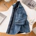 Chicco Fleece-Lined Denim For Women, Autumn And Winter New European Vintage Shirt, Layered Loose Base Shirt_mkmklike.com