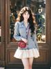 ELLE ELLE Spring This Year's Super Popular Short Skirt Looks Amazing Elegant Rich Girl Style Denim Patchwork Dress_mkmklike.com