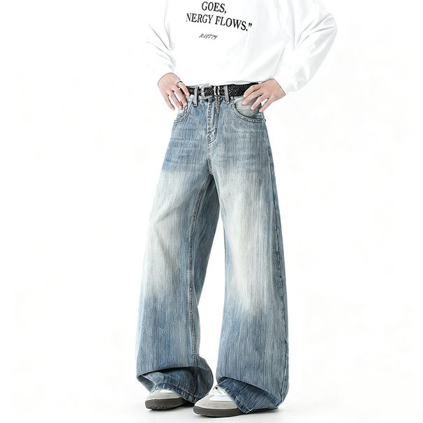 Men's Fleece-Lined Wide Leg Jeans – American Streetwear Style, Loose Fit Winter Denim Pants_mkmklike.com