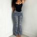 High Waisted Blue Ripped Frayed Hem Flared Jeans for Women Stretch Washed Distressed Slimming Tear Toothed Denim_mkmklike.com