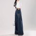 Plus-Size Relaxed Fit Jeans For Women – High-Waisted Wide-Leg Denim Pants With Flannel Lining (Dark Blue, S-2xl)_mkmklike.com
